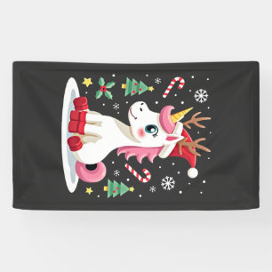 Weihnachts Einhorn Cute Magisches Xmas Kleinkind M Banner