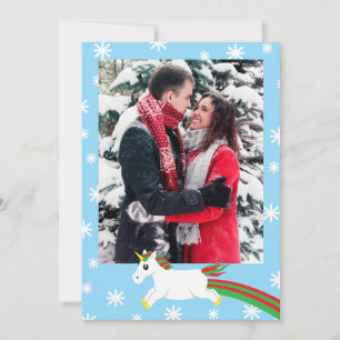 Weihnachts Einhorn Foto Frame Grußkarte Feiertagskarte