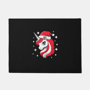 Weihnachts-Einhorn für Mädchen Rote Weihnachtsmann Fußmatte