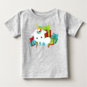 Weihnachts-Einhorn, Geschenke, Geschenke, Geschenk Baby T-shirt