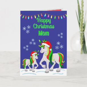 Weihnachts-Einhorn-Karte gefaltet Karte
