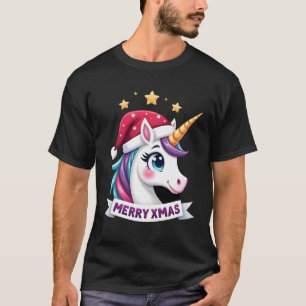 Weihnachts-Einhorn Langarm-Shirt T-Shirt