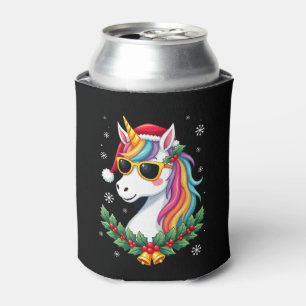 Weihnachts Einhorn Mädchen Jungen Xmas Santa Süße Dosenkühler