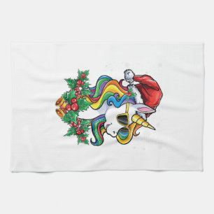 Weihnachts Einhorn Mädchen Jungen Xmas Santa Süße Geschirrtuch