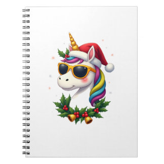 Weihnachts-Einhorn Mädchen Jungen Xmas Santa Süße  Notizblock