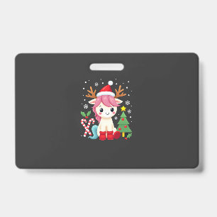 Weihnachts Einhorn Niedlich Magisches Xmas Kleinki Ausweis