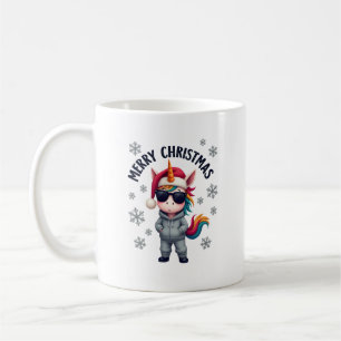 Weihnachts-Einhorn-Santa-Hut T-Shirt (3) Kaffeetasse