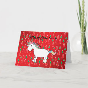 Weihnachts-Einhorn-Schneemann-Muster Feiertagskarte