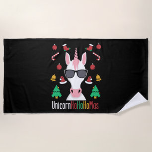 Weihnachts Einhorn Strandtuch