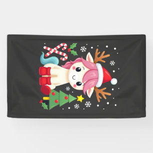 Weihnachts Einhorn Süß Magisch Xmas Kleinkind Mädc Banner