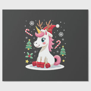 Weihnachts Einhorn Süß Magisches Xmas Kleinkind Mä Geschenkpapier