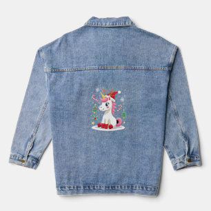 Weihnachts Einhorn Süß Magisches Xmas Kleinkind Mä Jeansjacke