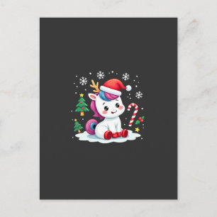 Weihnachts Einhorn Süß Magisches Xmas Kleinkind Mä Postkarte