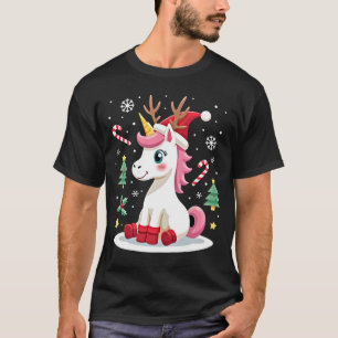 Weihnachts Einhorn Süß Magisches Xmas Kleinkind Mä T-Shirt