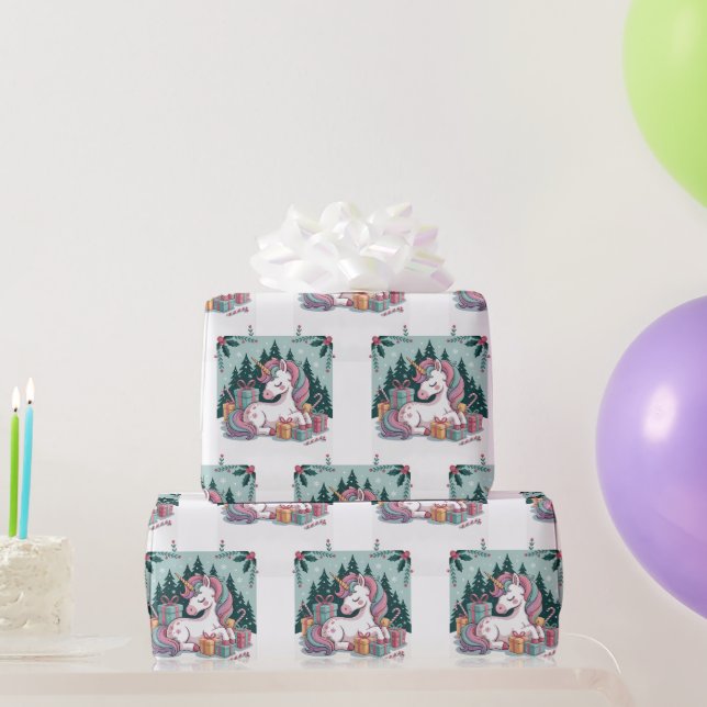 Weihnachts-Einhorn-Umschlagpapier Geschenkpapier (Partygeschenke)