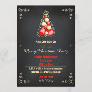 Weihnachts Einladung Party Dinner Tree DIY