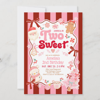 Weihnachts-Einladung zum 2. Geburtstag "Two Sweet" Einladung