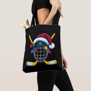Weihnachts-Eishockeyhelm Santa-Hut Lichter Stöcke