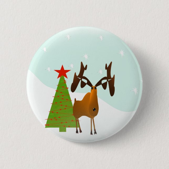 Weihnachts-Elch Button (Vorderseite)