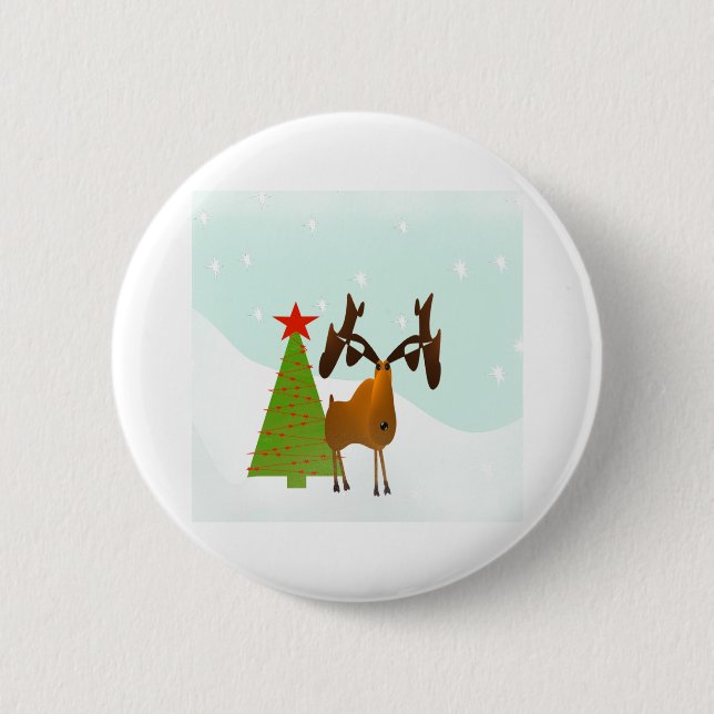 Weihnachts-Elch Button (Vorderseite)