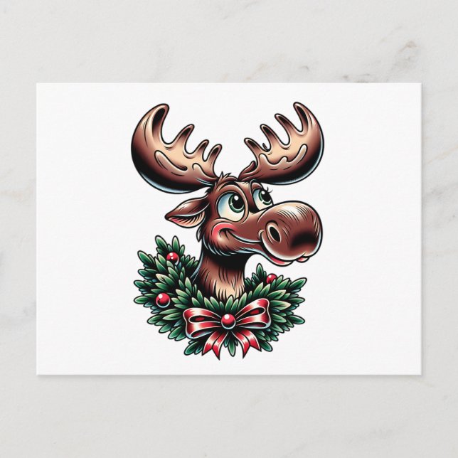 Weihnachts-Elch  Postkarte (Vorderseite)