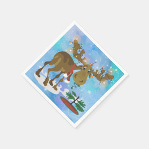 Weihnachts-Elch Serviette