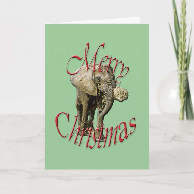 Weihnachts-Elefant-Grußkarte Feiertagskarte (Vorderseite)