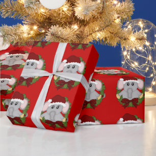 Weihnachts-Elefantenpapier Geschenkpapier