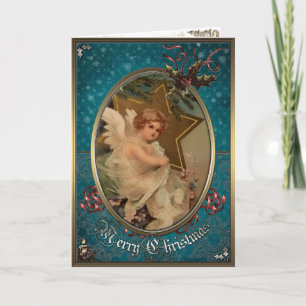 Weihnachts Elegance Card - Engel und Star. Feiertagskarte