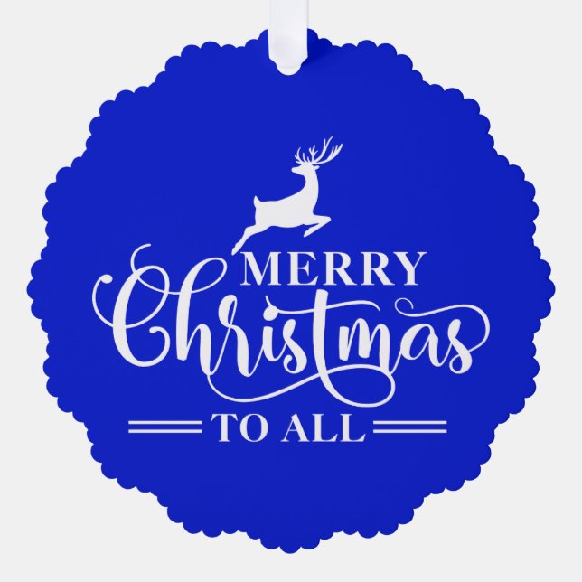 Weihnachts-Elegance-Minimal-Rentier-Design-Familie Ornament Karte (Vorderseite)