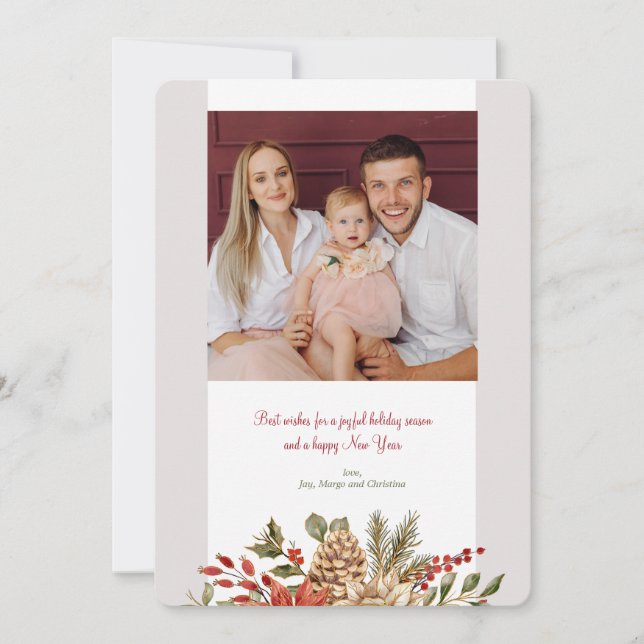 Weihnachts-Elegante-Foto-Urlaubskarte Feiertagskarte (Vorderseite)
