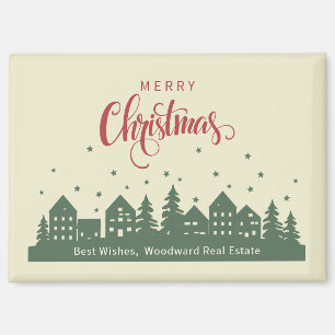 Weihnachts-Elegante Winterhäuser Realtor Custom Magnet