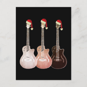 Weihnachts-Elektrogitarren Vintage-Fest-Retro Feiertagspostkarte