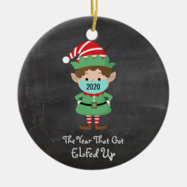 Weihnachts-Elf 2020 Jahr, das Got hat Keramik Ornament