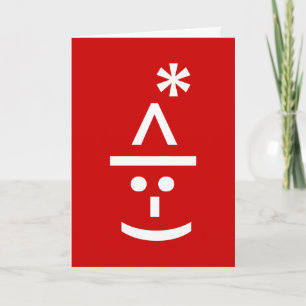 Weihnachts-Elf Emoticon Xmas ASCII Text Kunst Feiertagskarte
