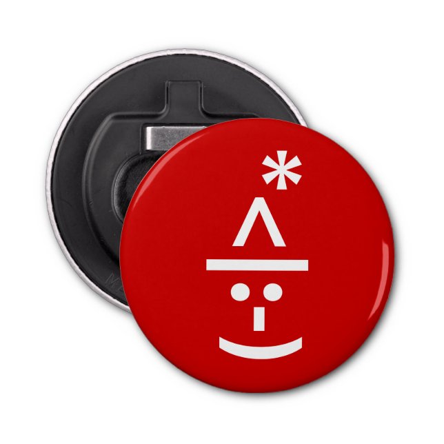 Weihnachts-Elf Emoticon Xmas ASCII Text Kunst Flaschenöffner (Vorderseite)