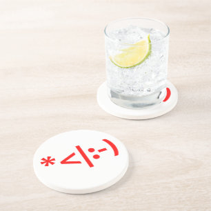 Weihnachts-Elf Emoticon Xmas ASCII Text Kunst Getränkeuntersetzer