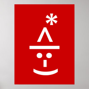 Weihnachts-Elf Emoticon Xmas ASCII Text Kunst Poster