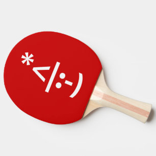 Weihnachts-Elf Emoticon Xmas ASCII Text Kunst Tischtennis Schläger