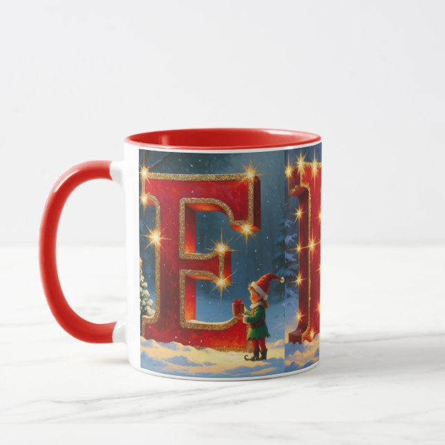 Weihnachts-ELF-Festtags-Kaffeetasse Tasse (Links)
