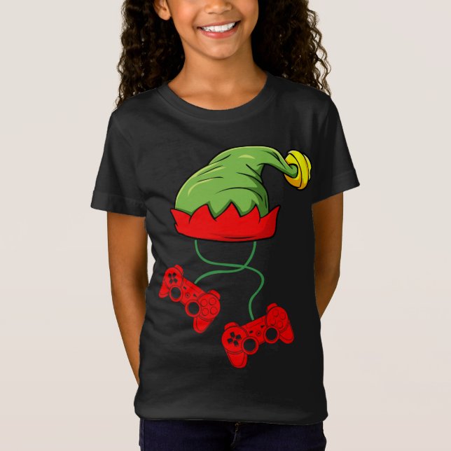 Weihnachts-Elf-Gamer-Controller-Gaming-Xmas T-Shirt (Vorderseite)