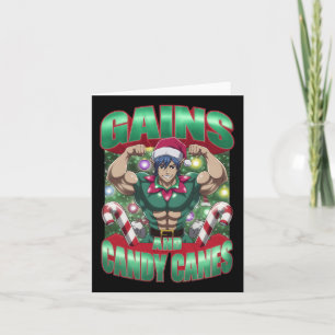 Weihnachts-Elf-Gym-Trainingsgewinne und Bonbons Karte