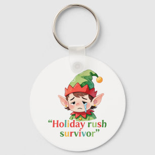 Weihnachts Elf Holiday Rush Survivor Sarcasm Schlüsselanhänger