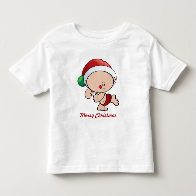Weihnachts-Elf-Holiday-Tee-Shirt Kleinkind T-shirt (Vorderseite)