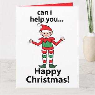 Weihnachts-Elf kann ich dir helfen, glücklichen We Karte
