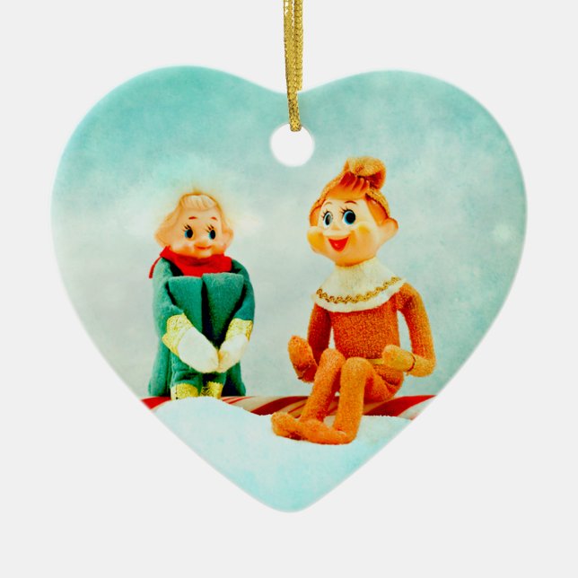 Weihnachts-Elf Keramikornament (Vorne)