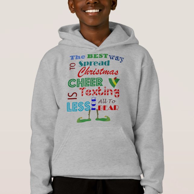 Weihnachts Elf Kinder Hoodie Sweatshirt für Jungen (Vorderseite)
