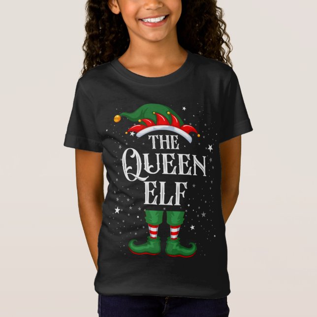 Weihnachts Elf Matching Familie Funny The Queen El T-Shirt (Vorderseite)