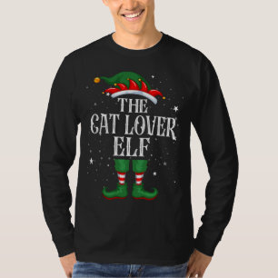 Weihnachts Elf Matching Familie lustig Katze Lover T-Shirt