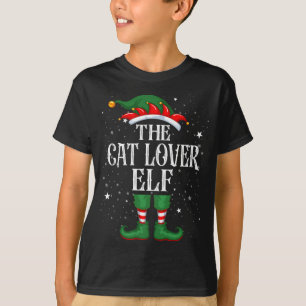 Weihnachts Elf Matching Familie lustig Katze Lover T-Shirt